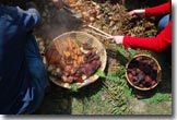 Pit cooking root veggies