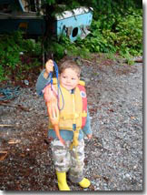 child holding red snapper